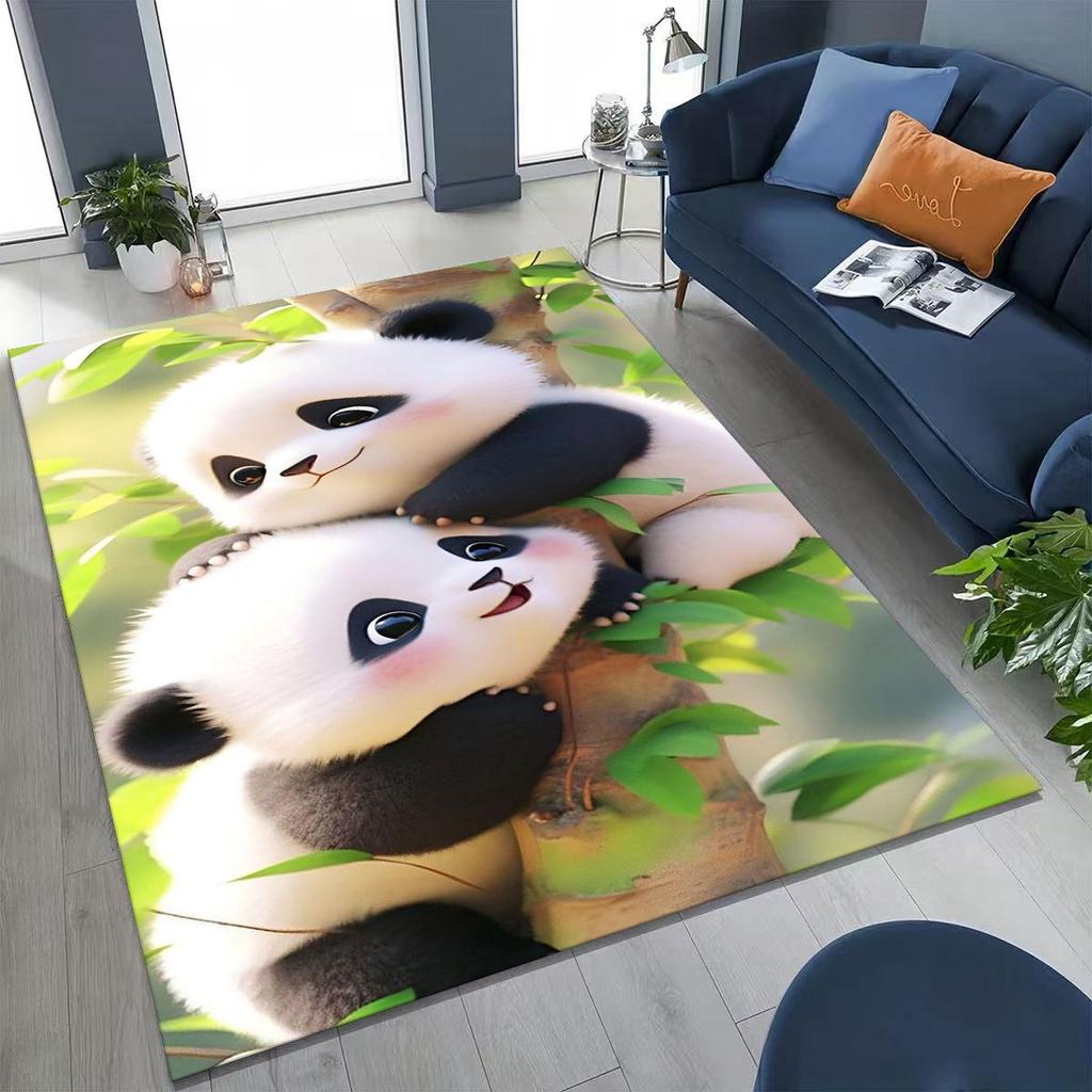 New Dream Panda Cute Cartoon Art Rug for Bedroom Living Room Sofa Home Doormat Decor,Large Kid Play Non-slip Floor Mat Gift