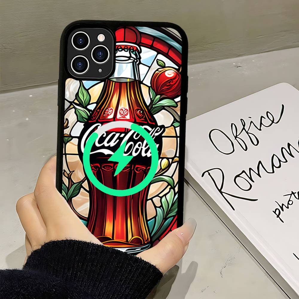 C-CocaS-Fashion Cola Phone Cover For IPhone 17 16 15 14 13 12 11 Pro Max Mini For Magsafe Magnetic Wireless Charge