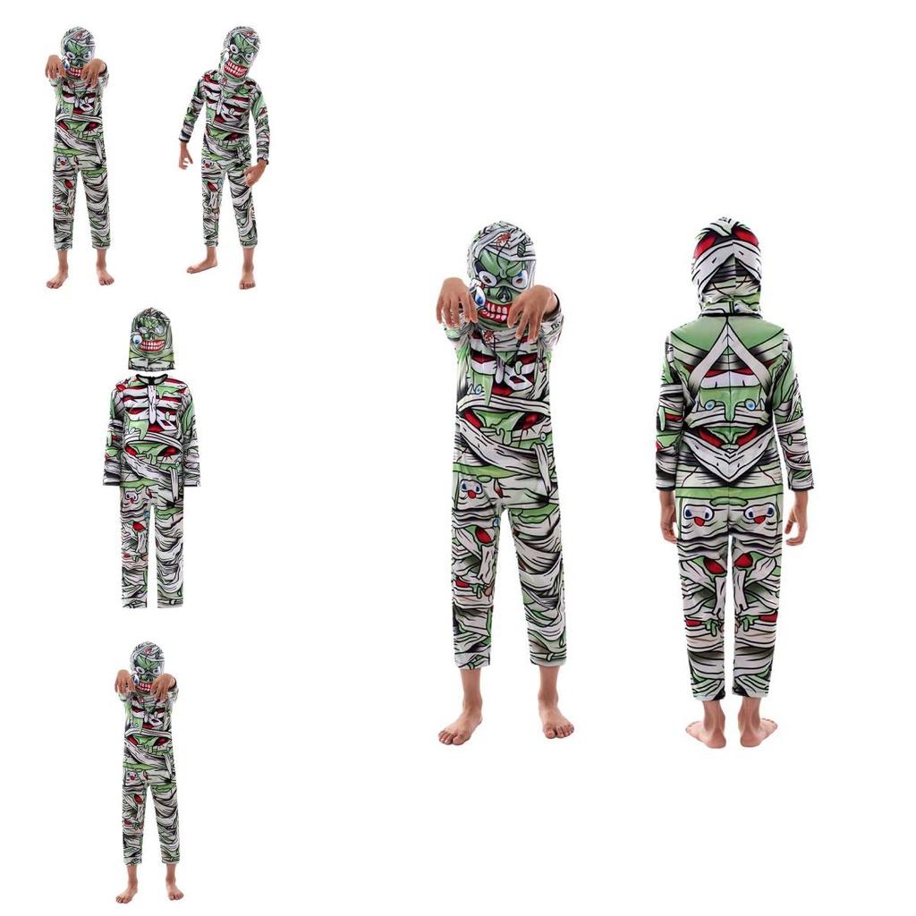 New Halloween Mummy Cosplay Costume For Children Thrilling All-in-one Outfit!