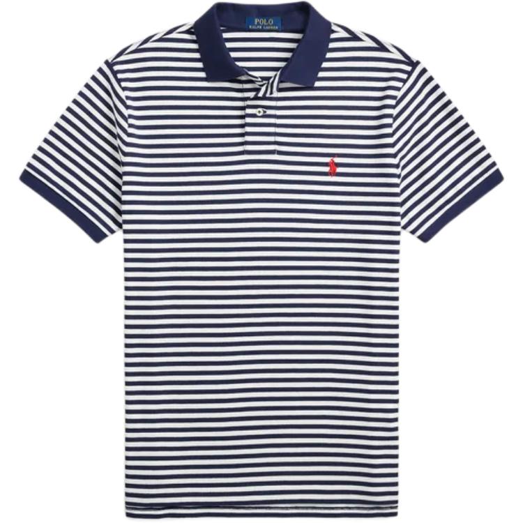 Polo Ralph Lauren Striped Slim Fit Polo Shirt Men tops Blue 710956682-001