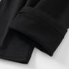 Men's Autumn/Winter Black Round Neck Comfortable and Versatile Warm Underwear Set Plus Size Sports and Fitness Base Shirt