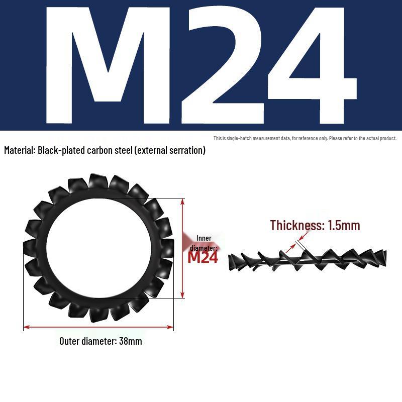 Carbon Steel Zinc-Plated Lock Washer with Inner and Outer Teeth