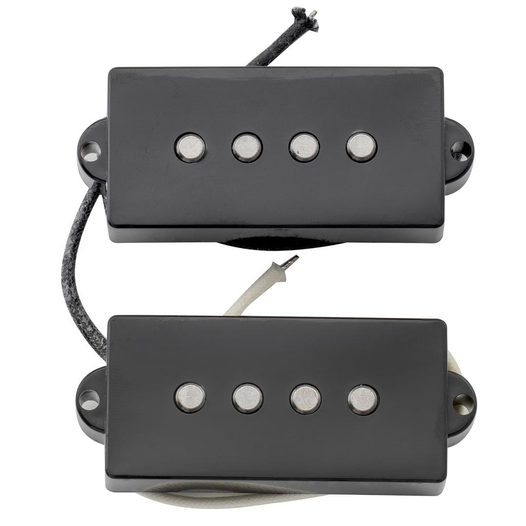 Musiclily Pro Alnico 5 Precision Bass Pickup Split for Precision Black PB-60S Set, Coil, 10.5K, 4-String Bass,