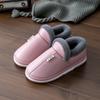 Waterproof Leather-Cotton Slippers, Non-Slip Closed Heel for Indoors