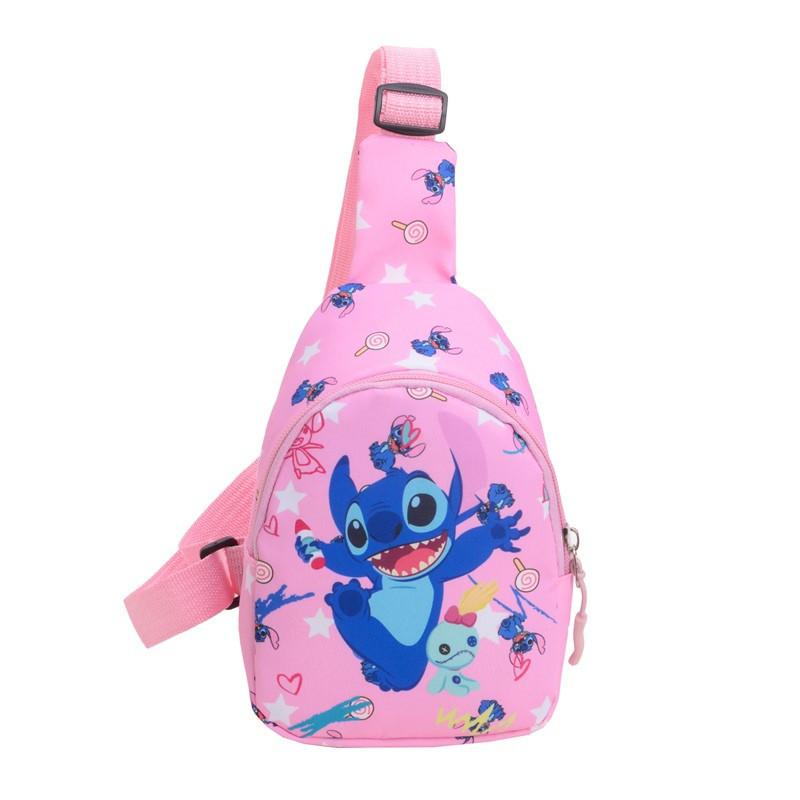 Childrens Cartoon Stitch Print Design Oxford Fabric Shoulder Bag With Breathable Nylon For Kindergarten Kids