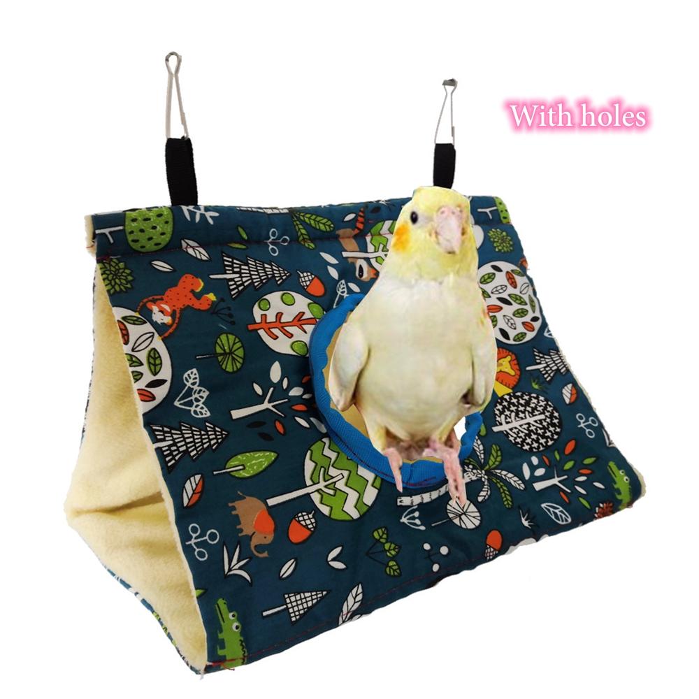 Triangle Bird Cage Parrot Plush Nest Pet Parrot Nest Budgie Warm Winter Hammock Cage House Hut Tent Bed Hanging Cave Pet Product