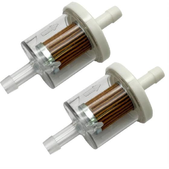2-Pack 1/4" Inline Fuel Filter, 40 Micron Replacement for Briggs & Stratton 691035 Kawasaki 49019-0014, Compatible with Lawn Mower, Tractor, Small