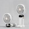 1 ks ruční ventilátor, přenosný mini ventilátor s 5 rychlostmi, dobíjecí přes USB, s LED displejem, skládací stolní ventilátor pro cestování, kancelář a venkovní použití, bílý XIA