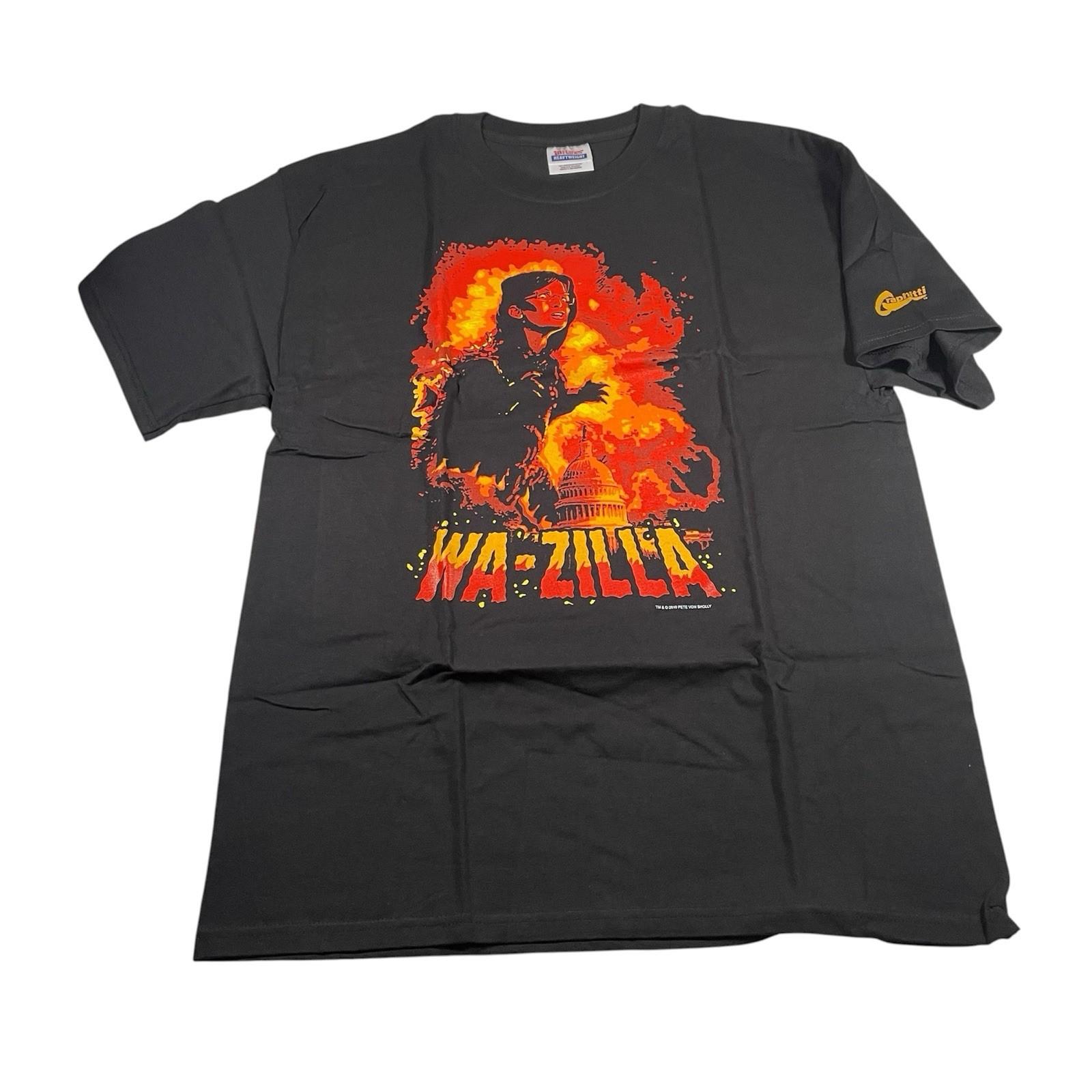 Y2K Graphitti Wa Zilla T L Graphic Print Parody Pete Von Sholly 2010 Hanes Unisex T-Shirt M