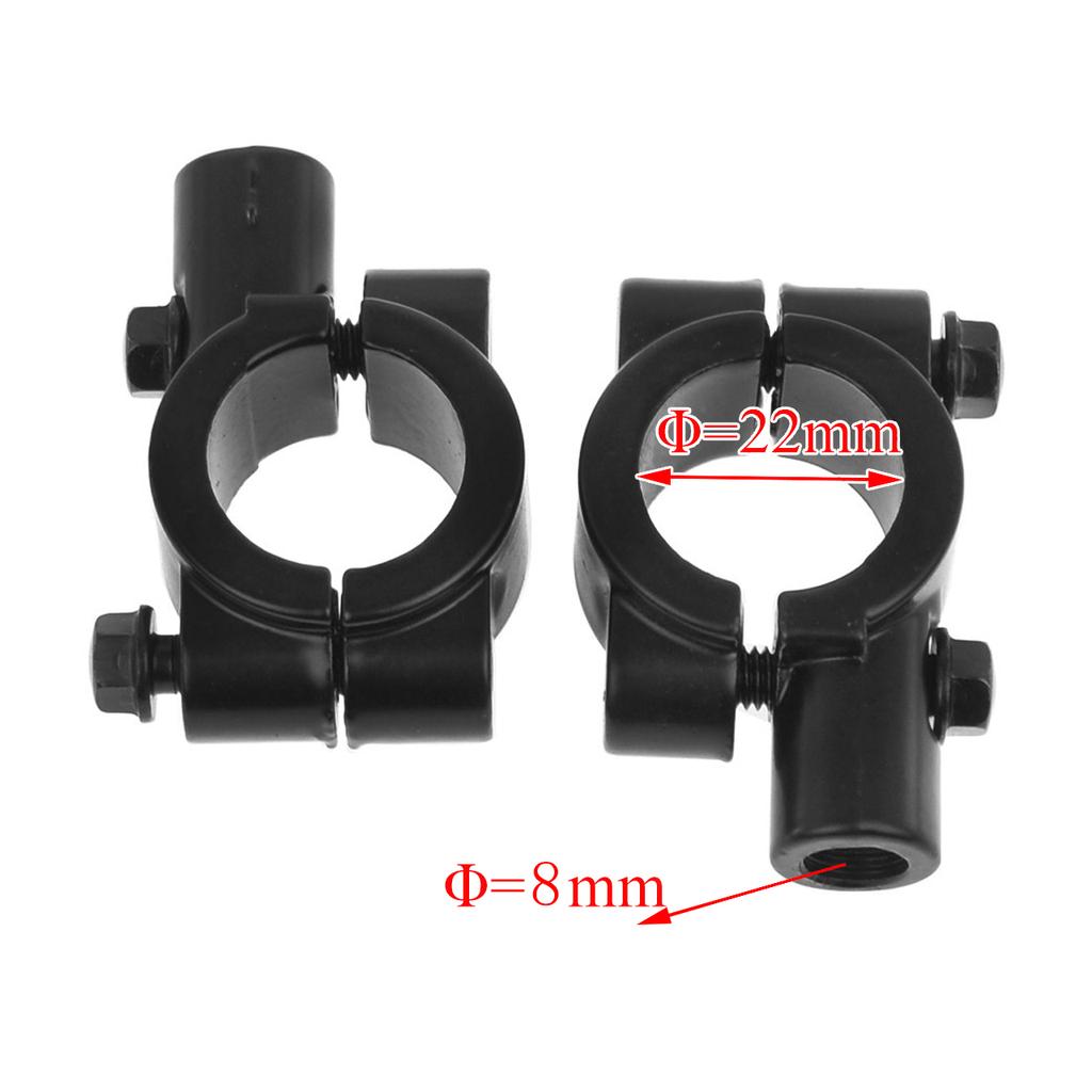Motorcycle Rear View Mirrors Mount Clamp 2PCS 22mm 25mm Handlebar 8mm 10mm Thread Universal Rear Mirror Holder Adapter Bracket