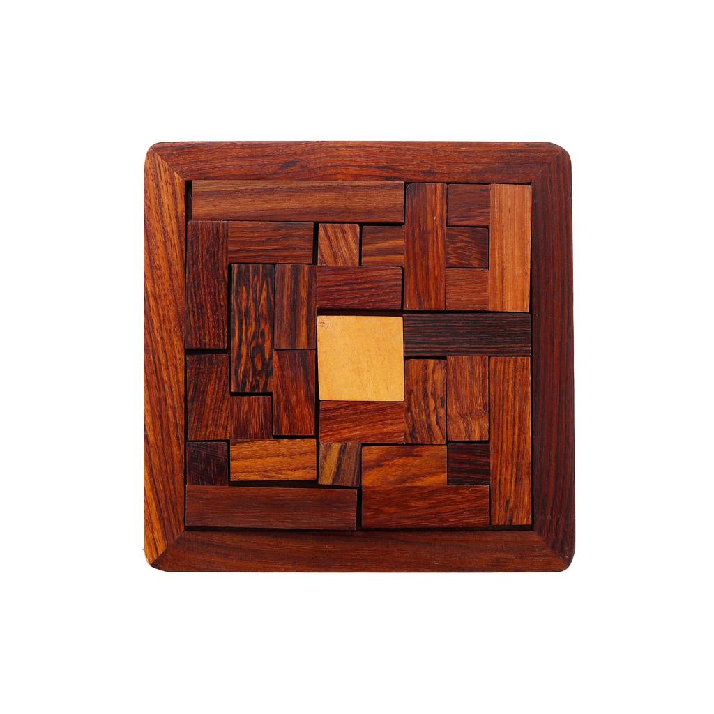 Shriji Crafts Wooden Jigsaw Puzzle Square for Kids Brain Teaser