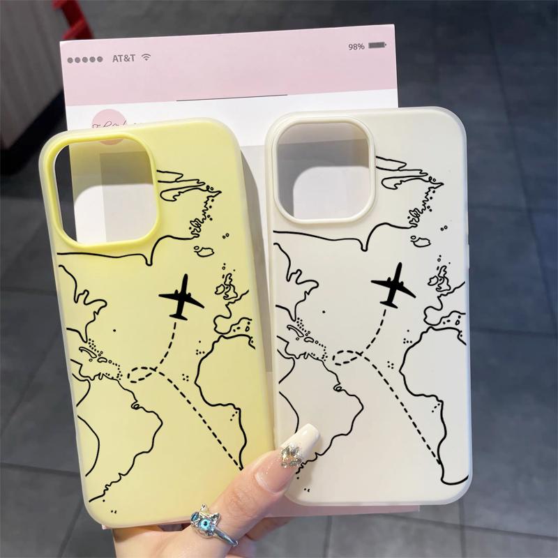 Travel-Inspired Airplane Route Phone Case For Xiaomi Redmi 14C 13C 4G Redmi Note 10 11 12 13 14 Pro Plus 4G 5G Protection Cover