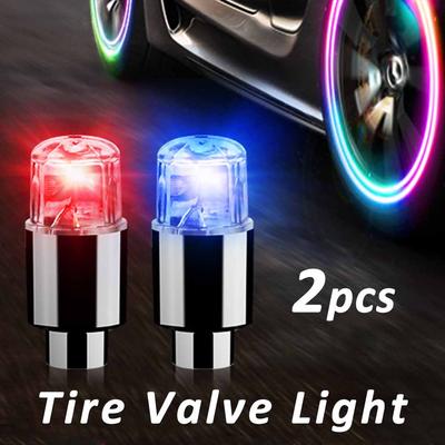 2Pc Bicycle Motorcycle Car Wheel Spoke Light LED Light Tire Valve Caps Cycling Lantern Spokes Hub Tyre Lamp MTB Bike Accessories