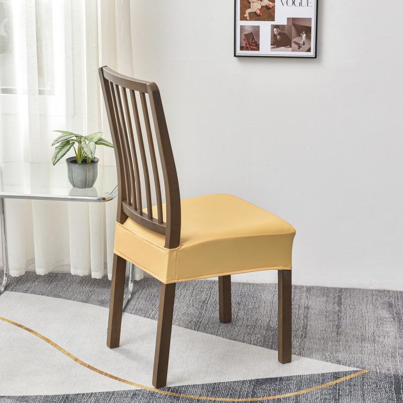 PU Waterproof Buckle Leather Seat Cover for Dining Chairs - Home and Hotel Use, Square Cushion Design