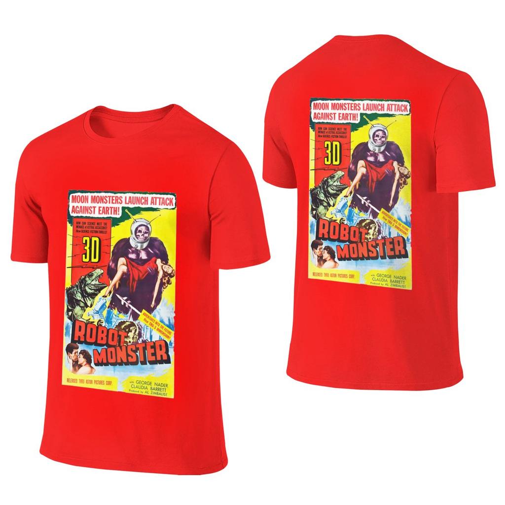Robot Monster Standard Shoulder Reversible Tshirt Simple Youthful Feeling Dark Color Schemes Tees