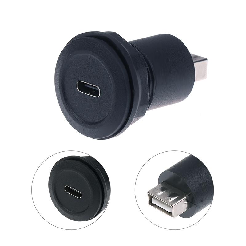 Usb C Female To Usb A Female Connector Round Flush Panel Mount Converter Extender Bulkhead Passthrough Socket