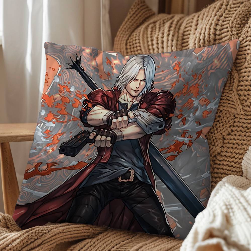 Power Vergil Game Devil May Cry Pillow Case Sofa Living Room Bedroom Headboard Backrest Cushion Square Cushion Nap Time