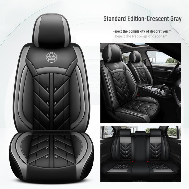 Universal Full Leather Car Seat Cushion for Five-Seaters - All-Season Coverage