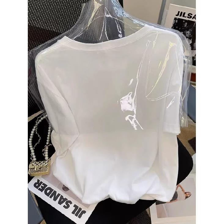 

2026 Summer New Pure Cotton Cat Print Short Sleeve Women s Casual Versatile T-Shirt M чистый белый