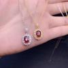Sparkling Fire Flash Women Jewelry Set Imitation Pigeon Blood Red Ring Pendant S925 Silver Plated Exquisite Craft Adjustable Ring