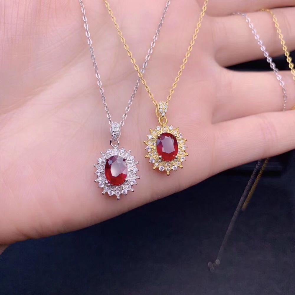 Sparkling Fire Flash Women Jewelry Set Imitation Pigeon Blood Red Ring Pendant S925 Silver Plated Exquisite Craft Adjustable Ring