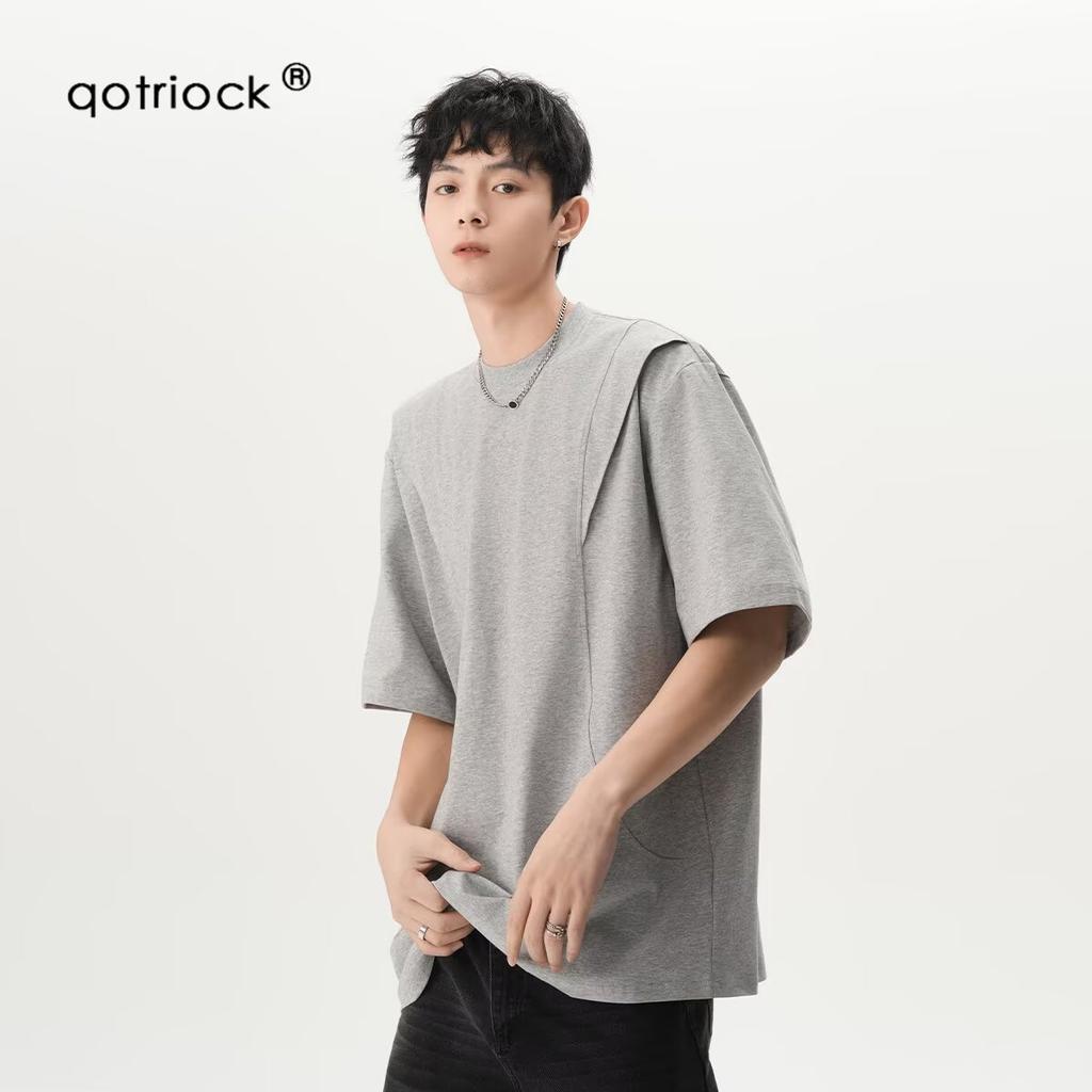 Summer Men's Casual Short Sleeve Simple Fashion Trend Retro Round Neck Slim Fit Pullover Casual Short Sleeve T T-shirt