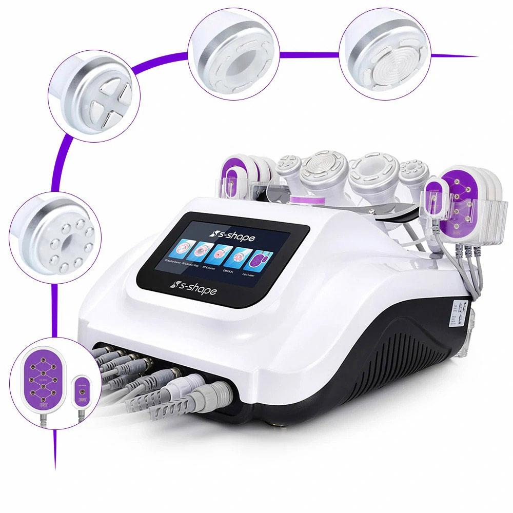 Ultrasound RF EMS Electroporation Vacuum Body Face Care LED Laser Slimming Machine
