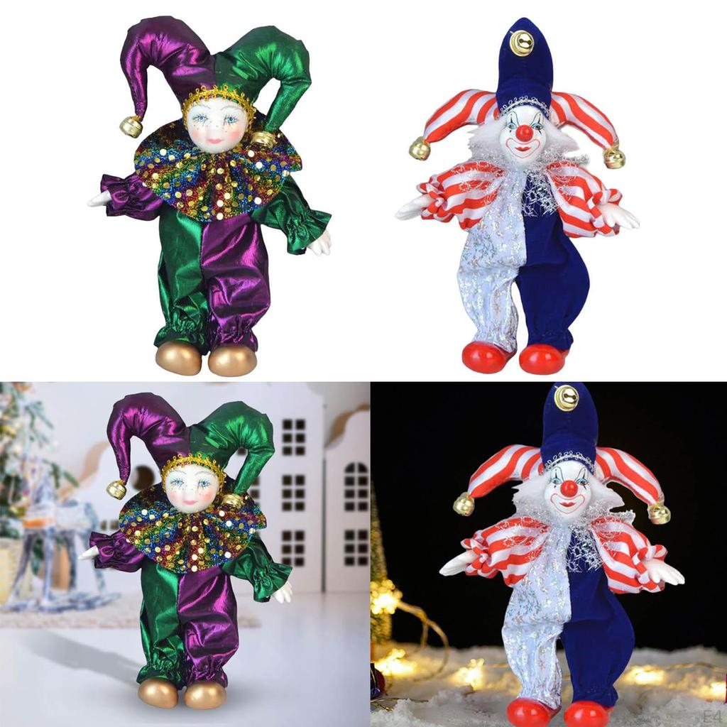 7 Inch Ceramic Figurines, Bendable Arms And Legs, Hand Painted, Stand Up for Desktop,