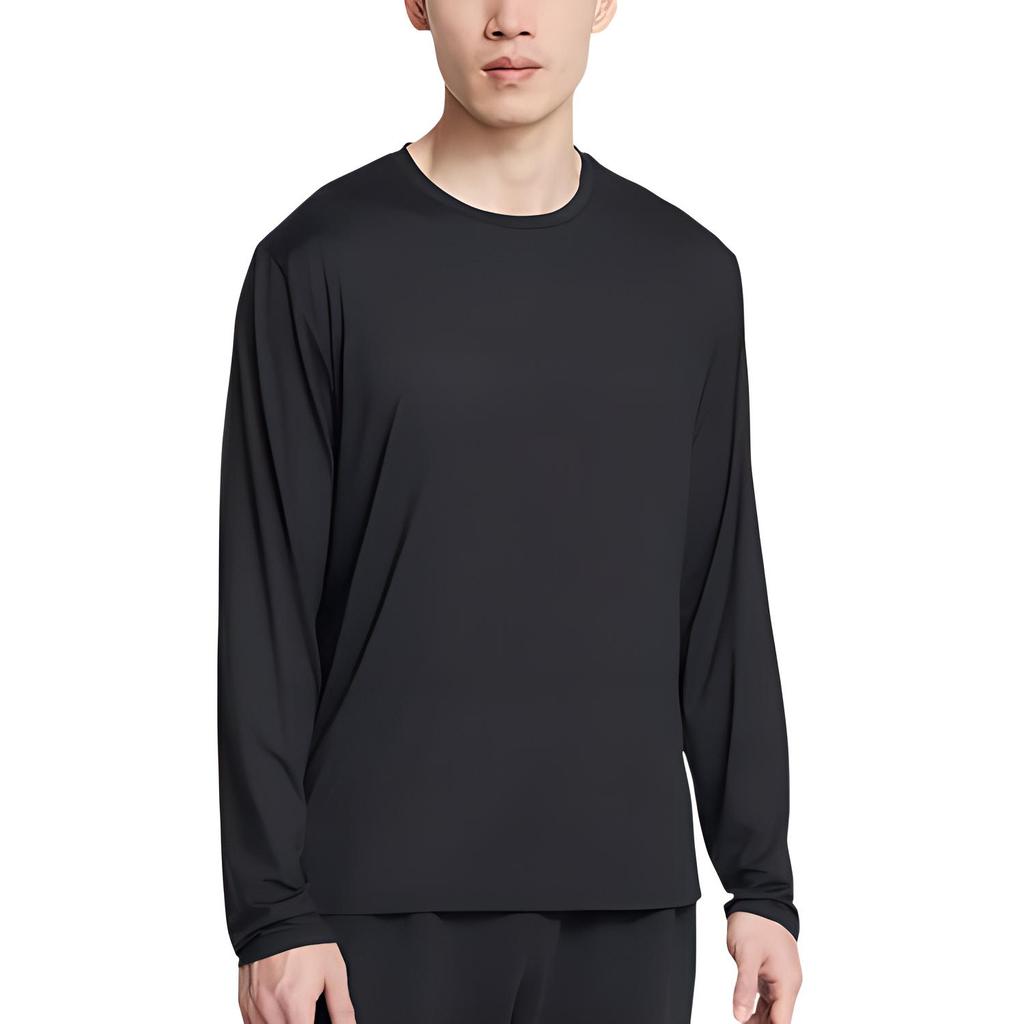 Under Armour Motion Comfortable Round Neck Pullover Sweat-Wicking Breathable Long Sleeve T-Shirt Men T-Shirts Black 1387390-001