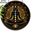 2D Flat Bohemia Aluminium Sign with Meditation & Chakra Pattern - Vintage Figurine Ornaments - Ideal for Front Door, Wall, Porch, Fence Decor - Ideal