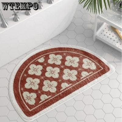 Half Circle Bathroom Anti Slip Pad Bathroom Absorbent Pad Thickened Entrance Door Floor Mat
