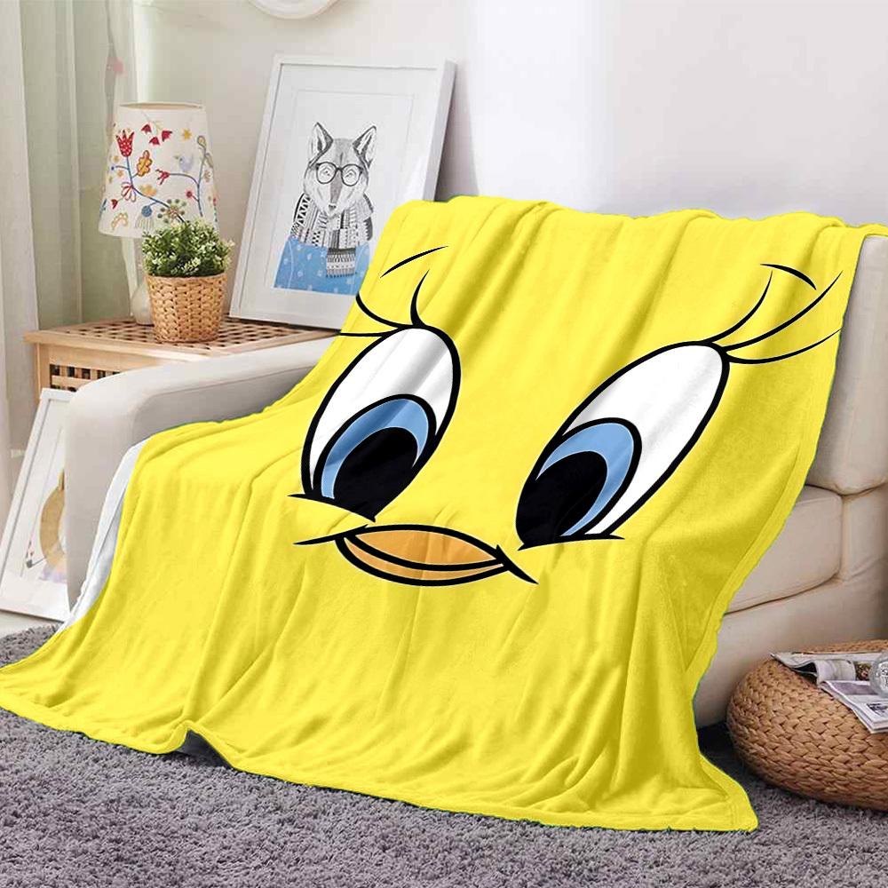 1pc Tweety Bird Looney Tunes Flannel Throw Blanket - Lightweight Soft Warm All-Season Blanket for Sofa, Bed, Travel, Camping  L1029123