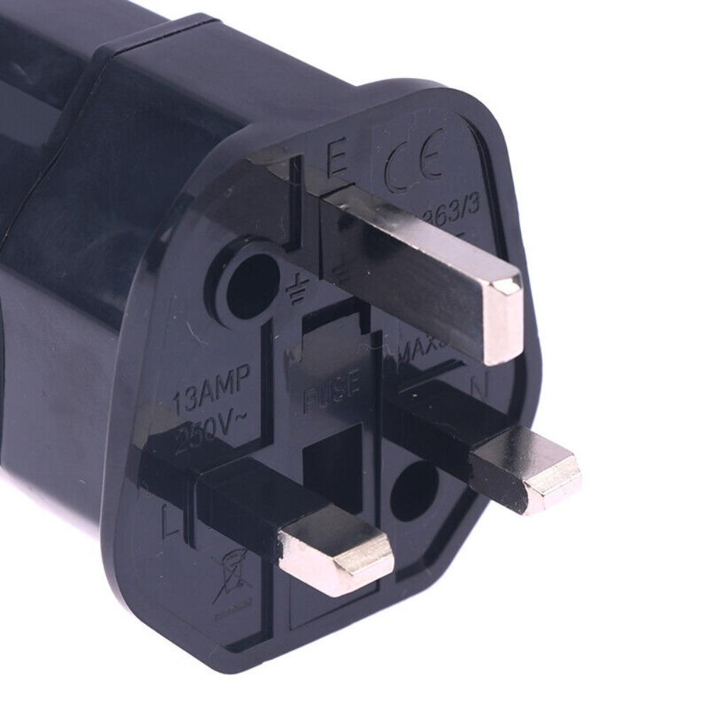 Copper Conductor European To English Plug ABS Housing 16A English Standard Converter 250V with Fuse