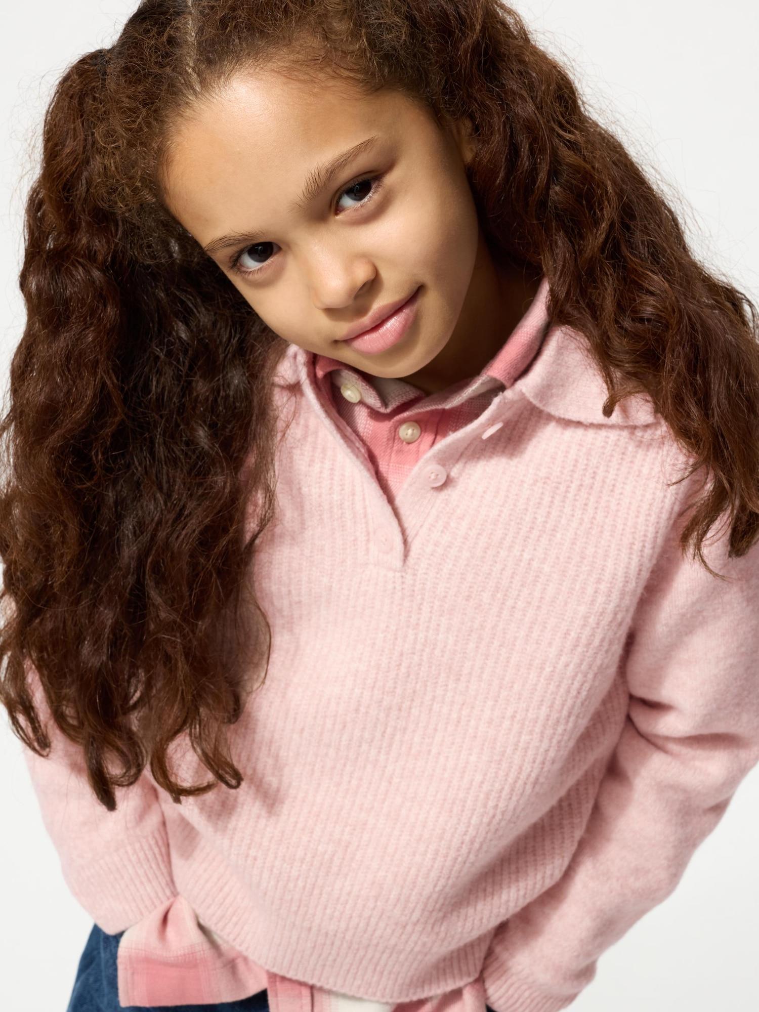 

Uniqlo Девочки Суплеян Свитер поло 10 PINK/KIDS 130