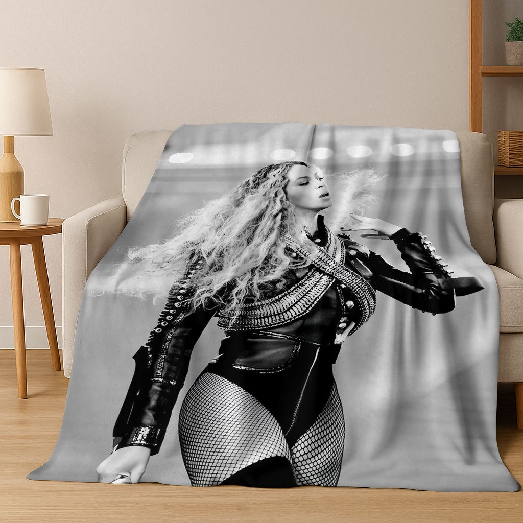 Moderne Popmusik Beyonce Kunst Flanelldecke, Gemütliche Weiche Überwurfdecke für Zuhause Schlafzimmer Bett Sofa Picknick Büro Abdeckung Geschenk Kind