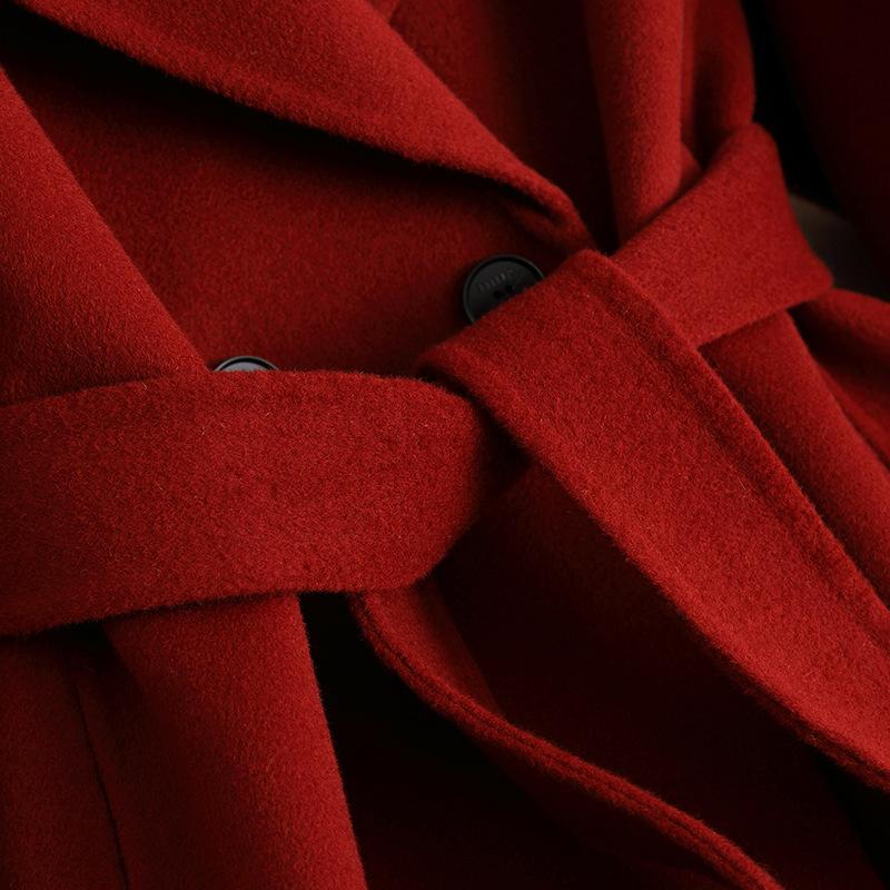 Autumn new cashmere double-sided wool coat for women's high-end small coat woolen coat for women
