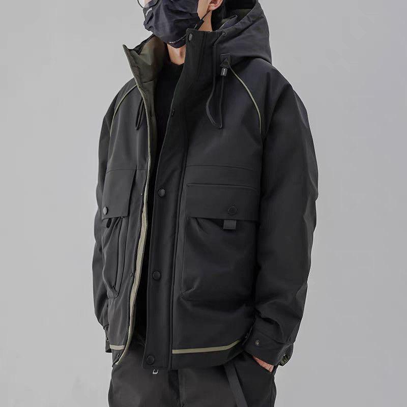 

2025 Men s High-End Hooded Ski Jacket: Warm and Thick Down Winter Outerwear 2XL (145-160 jin)