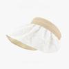 Summer Sunshade Sunscreen Hat Women's UV Protection Face Cover Empty Top Sun Hat Summer Printed Large Brim Shell Hat
