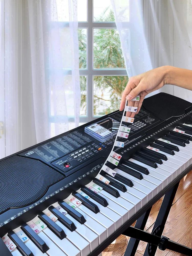 YPTSYSYS Piano Sticker for Beginners, Removable stickers with notes on the piano keyboard for learning, Full-size, 88 keys, made of silicone