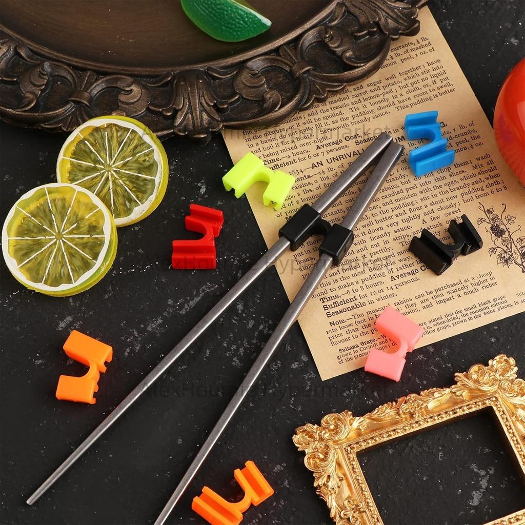 30PCS Chopstick Helper Training Kit Chopsticks Connector Reusable Plastic Training Chopstick Helper for Beginner Trainer Learner
