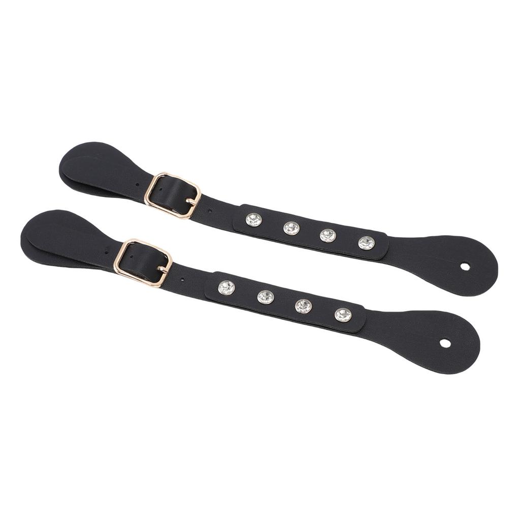 1 Pair Spur Straps Rhinestone Decorated Synthetic Lther Vintage Spur Boot Straps for Boots Equipment