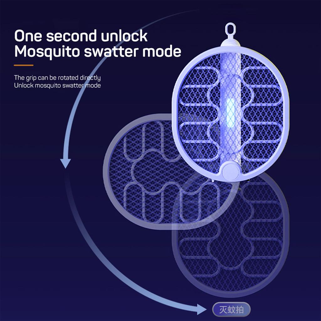 Mosquito Racket Foldable Mosquitos Killer Lamp USB Rechargeable Multicunction Fly Bug Zapper Electric Swatter Fly Killer