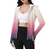 Women's Print Ice Silk Hooded Lightweight Long Sleeve Sun  Jacket Top