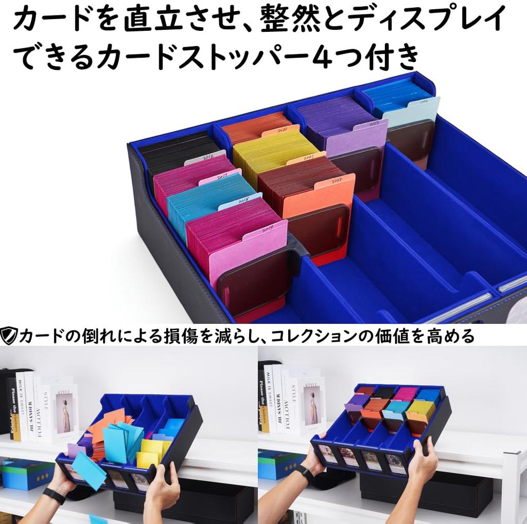 Deck Trading Card Storage Holds with Display and Card Compatible with and Other Card Games with Blue Case, Case, Box, 3000+ Cards, Window, Slots,