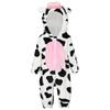Unisex Toddler Animal Jumpsuit: Complete 3D Tail Costume with Hood, Zip-Up Long Sleeve for Theme Party & Home Play