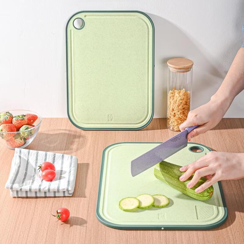 Zhishi Double-Sided Wheat Straw Cutting Board Set