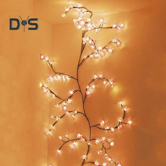 LED Cherry Blossom Vine Light Strip with Remote Control Multiple Lighting Modes Cherry LED Tree Branch Lights Wall Decor