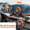 Automobilový ventilátor 360° nastavitelný 3hlavový ventilátor USB/12V/24V automobilový elektrický chladicí ventilátor 2 rychlosti tichý ventilátor do auta příslušenství do auta