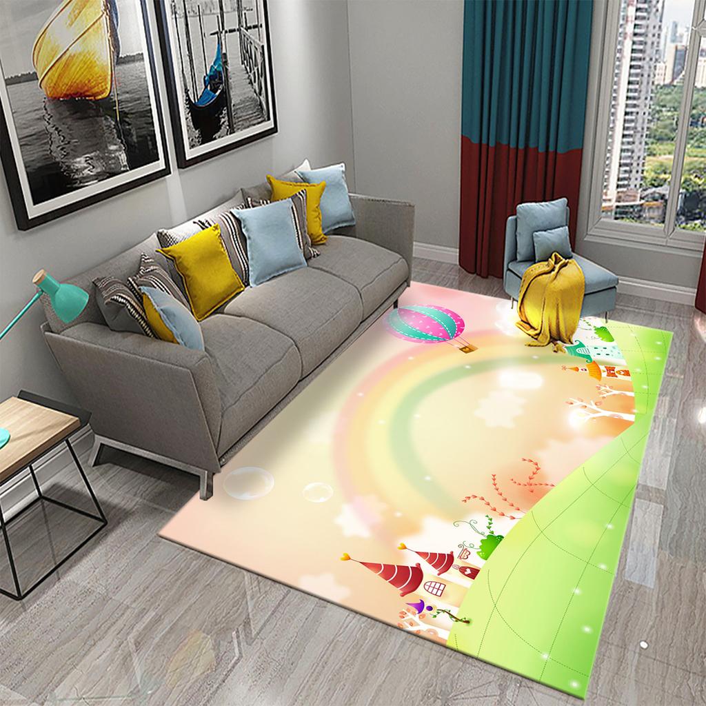 Bedroom Living Room Bathroom Rug Non-slip Home Decoration Cartoon Rainbow Flower Rug Game Room Children's Room Rug