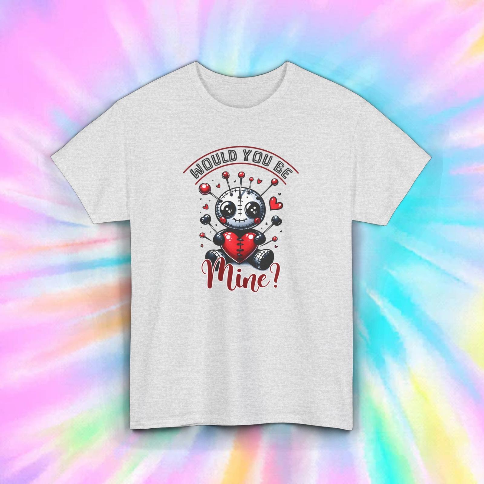 Would You Be Mine? T-Shirt | Cute Voodoo Doll Valentine s Day Graphic Tee S-5XL S
